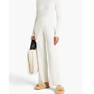 Simon Miller Rib Alder Wide Leg Crop Pant Macadamia XS NWT Minimalist Neutral
